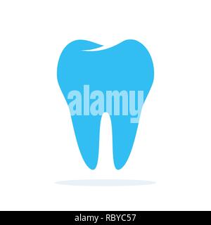 Zahn-Symbol im flachen Stil. Vector Illustration. Blue Tooth Symbol isoliert. Stock Vektor