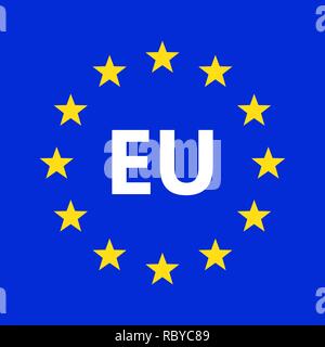 Logo der Europäischen Union. Vector Illustration. EU-Flagge Symbol mit runde Sterne Stock Vektor