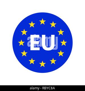 Logo der Europäischen Union. Vector Illustration. EU-Flagge Symbol mit runde Sterne Stock Vektor