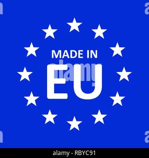 In Europa Symbol im flachen Stil. Vector Illustration. Export Produktion Symbol mit Sternen. Stock Vektor