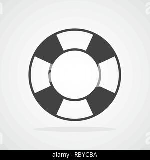 Rettungsring Symbol in flacher Ausführung. Vector Illustration. Grau Rettungsring Symbol Symbole isoliert Stock Vektor