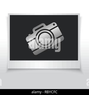 Retro Bilderrahmen mit Kamera Symbol. Vector Illustration. Papier Foto Rahmen isoliert Stock Vektor