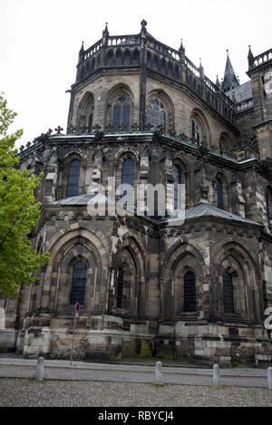 Der Magdeburger Dom wurde ab 1207 auf den Ruinen einer älteren Kirchen in 937 vom deutschen Kaiser Otto I. gegründete dem Großen erbaut. Stockfoto