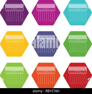 Conditioner Icons Set9 Vektor Stock Vektor
