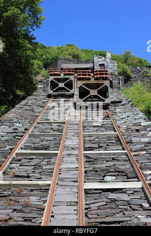 Dinorwic Steinbruch Steigung, Snowdonia, Llanberis, Wales Stockfoto