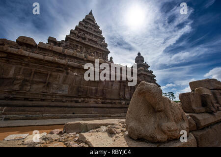 Gruppe von Denkmälern in Mahabalipuram Stockfoto