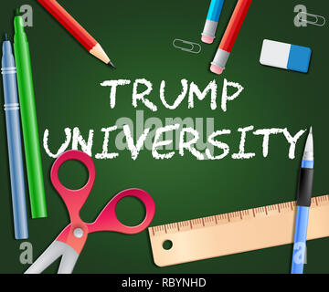 Trump University Student Training College von Präsident. Klagen Alledge rechtswidrigen oder illegalen Aktivitäten - 3D-Darstellung Stockfoto