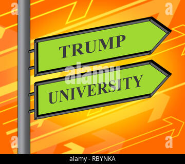 Trump University Student Training College von Präsident. Klagen Alledge rechtswidrigen oder illegalen Aktivitäten - 3D-Darstellung Stockfoto