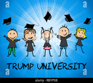 Trump University Student Training College von Präsident. Klagen Alledge rechtswidrigen oder illegalen Aktivitäten - 2d Darstellung Stockfoto