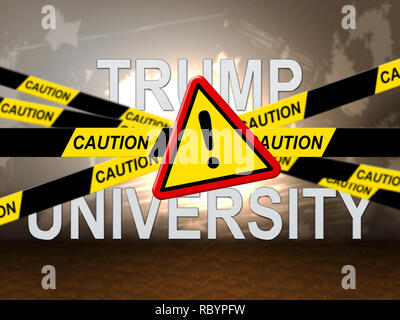 Trump University Student Training College von Donald. Klagen Alledge rechtswidrigen oder illegalen Aktivitäten - 3D-Darstellung Stockfoto