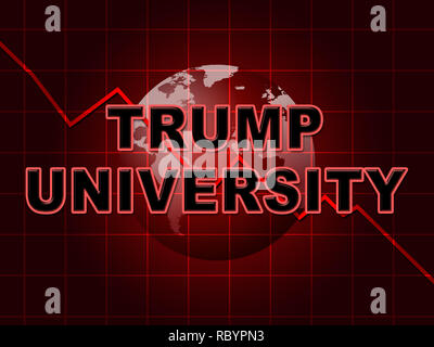 Trump University Student Training College von Präsident. Klagen Alledge rechtswidrigen oder illegalen Aktivitäten - 2d Darstellung Stockfoto