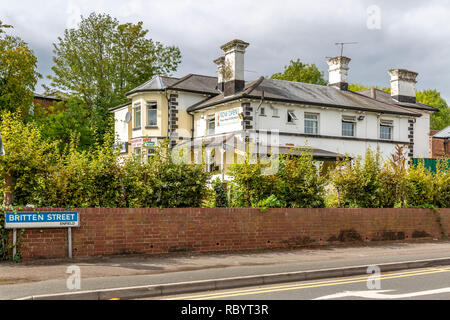 Verfallenes Trades and Labour Club in Redditch, warten auf den Abriss. Stockfoto