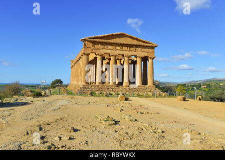 Antike griechische Tempel in Agrigento Sizilien Stockfoto