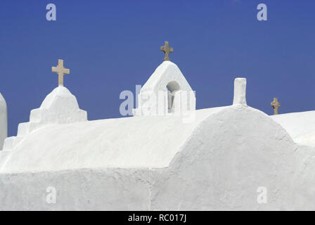 Panagia-Paraportiani Kirche in der Chora, Mykonos, Insel der Kykladen im Ägäischen Meer, Spanien, Europa | Die Kirche der Panagia (Jungfrau Maria) Pa Stockfoto
