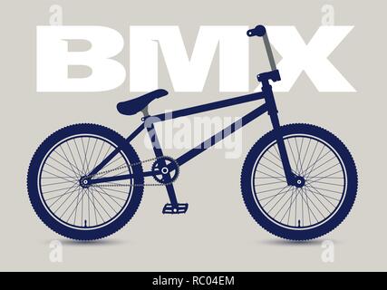 BMX Fahrrad isoliert und Monochrom, hoch detaillierte Silhouette. Stock Vektor