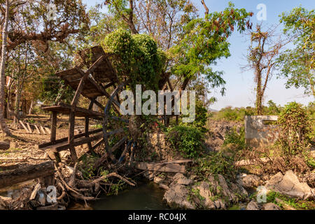 Li Phi fällt, Mekong Wasserfällen Komplex, Laos Stockfoto
