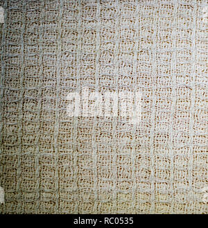 White Cotton Textile Waffel Stoff Handtuch Textur. Hintergrund, Küche. Stockfoto