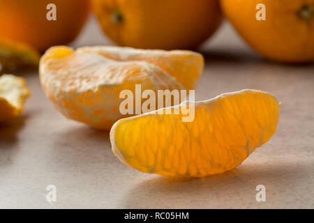 Frische, gesunde Juicy orange Segment closeup Stockfoto