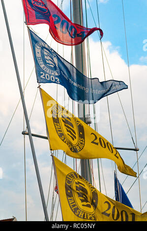 Cutty Sark Fahnen auf der Großsegler-Rennen 2014 in Bergen, Norwegen Stockfoto