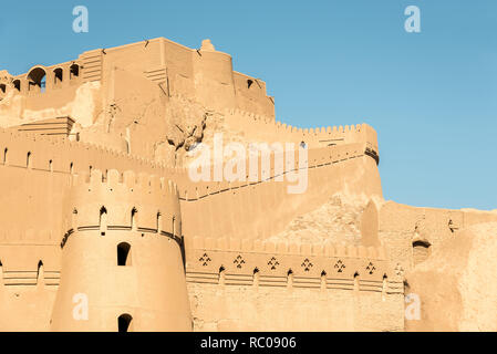 Ansicht der Arg-e-Bam-Bam Zitadelle, in der Nähe von Kerman, Wiederaufbau nach Erdbeben, Iran Stockfoto