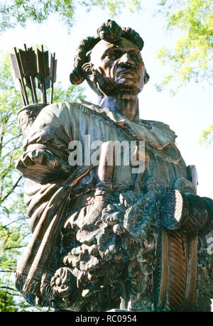 Die Bronzestatue von Tecumseh ist ein Glück Talisman an der US Naval Academy in Annapolis, Maryland, USA Stockfoto