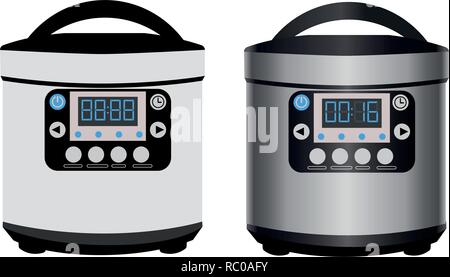 Multicooker - Küchengeräte für automatische Kochen - Vector Illustration Stock Vektor