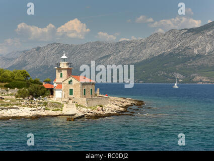 Sucuraj Leuchtturm auf der Insel Hvar, Kroatien Stockfoto