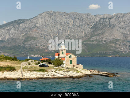 Sucuraj Leuchtturm auf der Insel Hvar, Kroatien Stockfoto