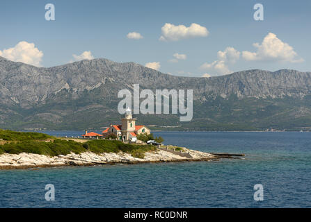 Sucuraj Leuchtturm auf der Insel Hvar, Kroatien Stockfoto