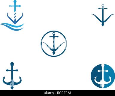 Anker Symbol Logo Template Vector Illustration Stock Vektor
