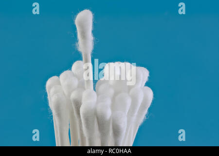 Makro aus einem Haufen von Wattestäbchen Stockfoto
