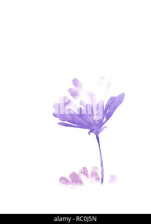 Sanfte rosa Blume. Aquarell Hintergrund. Schöne Muster. Stockfoto