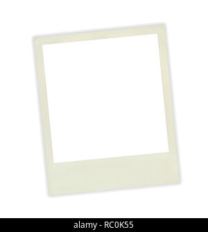 Bilderrahmen polaroid Vorlage auf weißem Hintergrund. Stockfoto