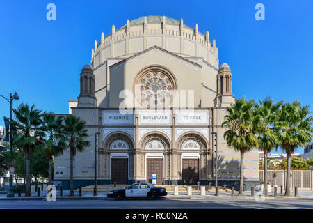 Wilshire Boulevard Tempel. Es ist die älteste jüdische Gemeinde in Los Angeles, Kalifornien, und eine der Attraktionen der Stadt, mit seinen großen Durch Stockfoto