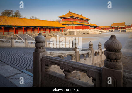 Die Verbotene Stadt ist ein Palast, der Komplex im Zentrum von Peking, China. Stockfoto