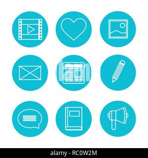 Blog Design Icons Stock Vektor