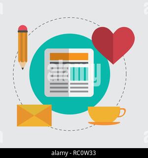 Blog Design Icons Stock Vektor