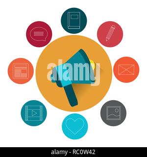 Blog Design Icons Stock Vektor