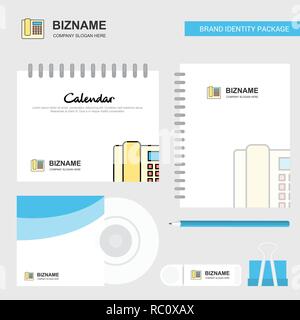 Telefon Logo, Vorlage Kalender, CD-Cover, Tagebuch und USB-Marke stationären Package Design Vector Template Stock Vektor