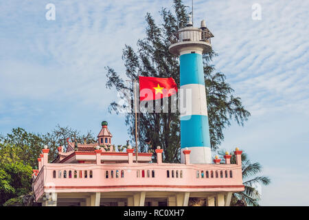 Dinh Cau Leuchtturm Symbol der Insel Phu Quoc, Vietnam. Phu Quoc ist ein vietnamesisches Insel vor der Küste von Kambodscha im Golf von Thailand. Stockfoto