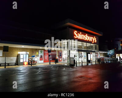 Sainsbury's Supermarkt erschossen außerhalb Stockfoto
