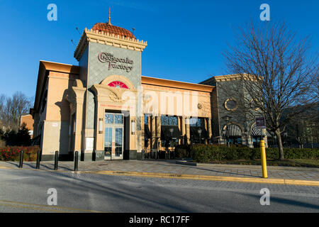 Ein logo Zeichen außerhalb der ein Cheesecake Factory Restaurant in Columbia, Maryland am 11. Januar 2019. Stockfoto