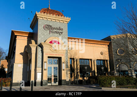 Ein logo Zeichen außerhalb der ein Cheesecake Factory Restaurant in Columbia, Maryland am 11. Januar 2019. Stockfoto