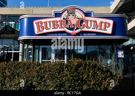 Ein logo Zeichen außerhalb eines Bubba Gump Shrimp Company Restaurant Lage in Baltimore, Maryland am 11. Januar 2019. Stockfoto