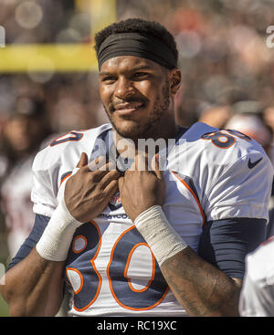 Oakland, Kalifornien, USA. 9. Nov 2014. Denver Broncos festes Ende Julius Thomas (80) am Sonntag, 9. November 2014 in Oakland, Kalifornien. Die Broncos besiegt die Räuber 41-17. Credit: Al Golub/ZUMA Draht/Alamy leben Nachrichten Stockfoto