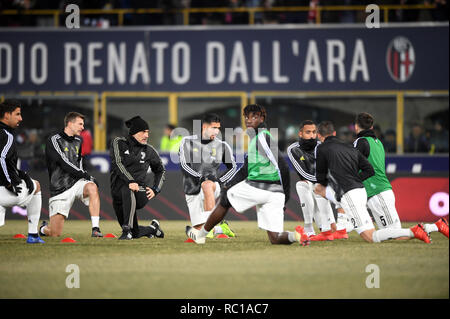 Bologna, Italien. 12 Jan, 2019 Foto Massimo Paolone/LaPresse 12 Maggio 2005 2019 Bologna, Italia sport calcio Bologna vs Juventus - Coppa Italia 2018/2019 Ottavi di Finale" - Stadio Renato Dall'Ara" Nella Foto: riscaldamento Juventus Foto Massimo Paolone/LaPresse Januar 12, 2019 Bologna, Italien Sport Fussball Bologna vs Juventus - Italienische Fußball-Cup 2018/2019 Achtelfinale - "Renato Dall'Ara" Stadium. Credit: LaPresse/Alamy Live News Credit: LaPresse/Alamy Live News Credit: LaPresse/Alamy leben Nachrichten Stockfoto