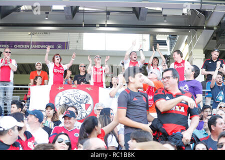 Orlando, USA. 12 Jan, 2019. ORLANDO, 12-01-2019, Orlando City Stadium, Ajax Fans während der Florida Cup Spiel Sau Paolo-Ajax-Kredit: Pro Schüsse/Alamy leben Nachrichten Stockfoto