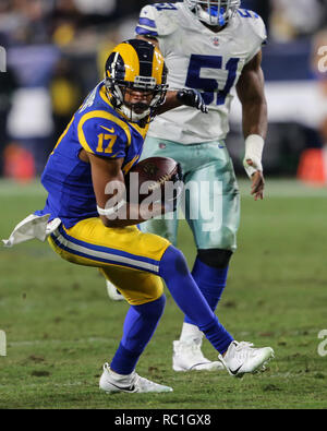 Los Angeles, CA, USA. 12 Jan, 2019. Los Angeles Rams wide receiver Robert Woods (17) Während der NFL Divisional Playoffs Spiel zwischen Dallas Cowboys vs Los Angeles Rams im Los Angeles Memorial Coliseum Los Angeles, Ca am 12. Januar 2019. Foto von Jevone Moore Quelle: CSM/Alamy leben Nachrichten Stockfoto