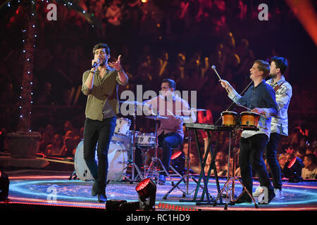 Berlin, Deutschland. 12 Jan, 2019. Schlagerchampions - Die große Party der besten, Live show in der ersten. Foto: Jens Kalaene/dpa-Zentralbild/ZB/dpa/Alamy leben Nachrichten Stockfoto