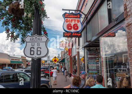 Allgemeine Ansicht, an der Hauptstraße (Route 66) Williams, Northern Arizona, USA. Stockfoto